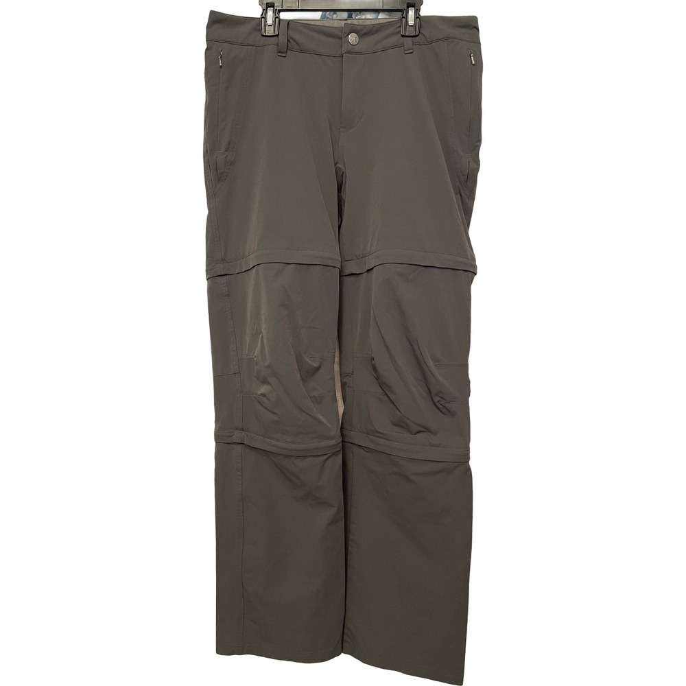 REI Co-op Womens 10 Medium Convertible Hiking Pants 3-Way Zip Off Gray Wide Leg